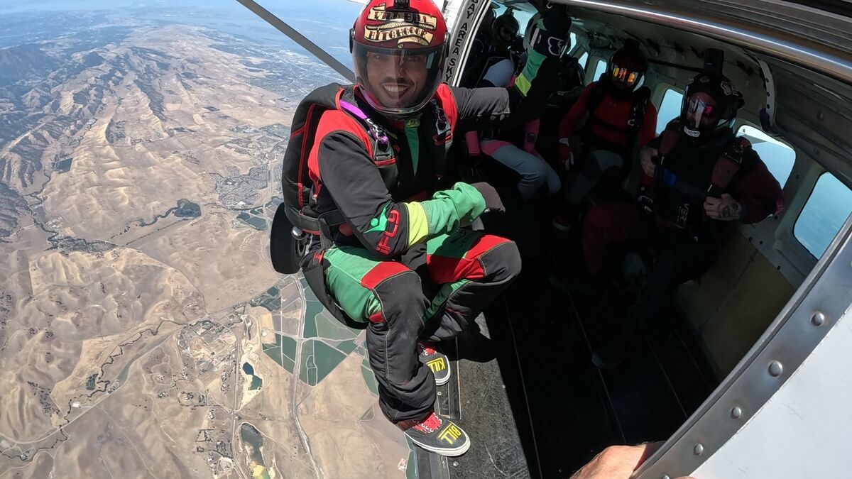 Edited skydiving footage